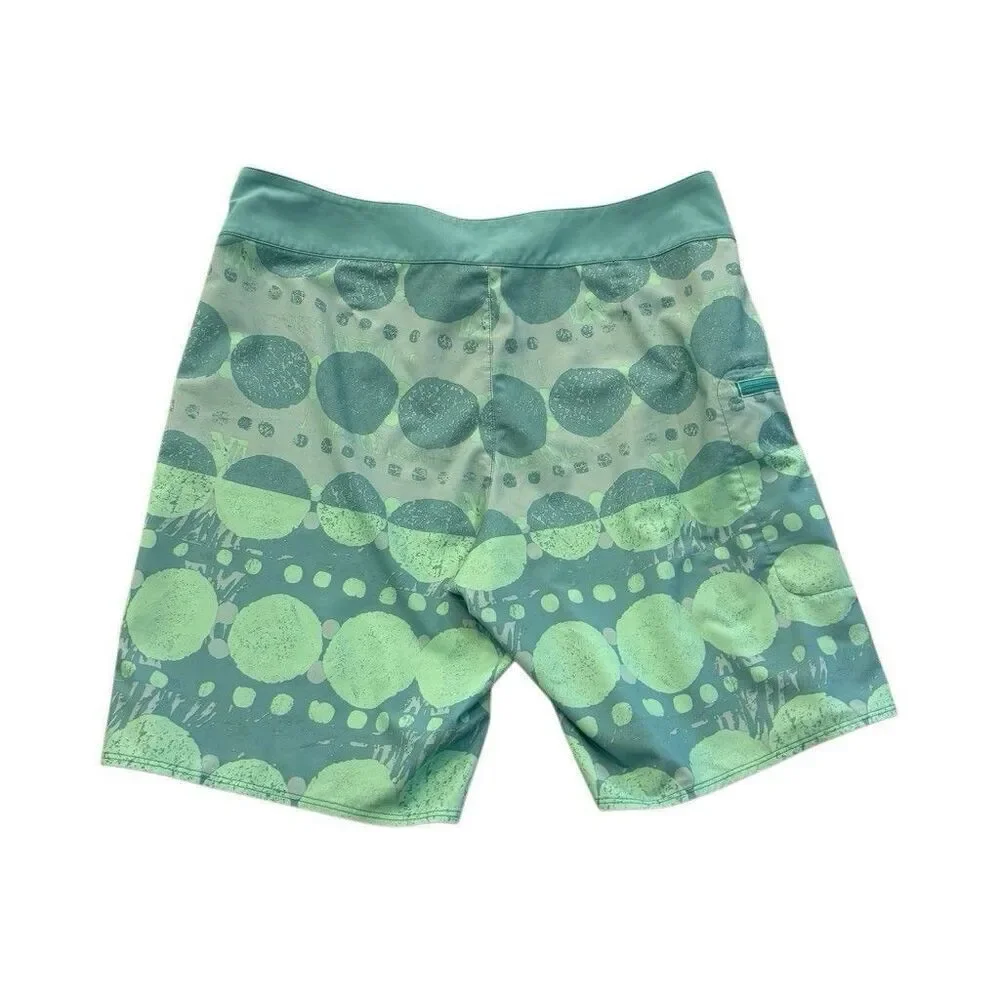Patagonia Men's Stretch Planing Board Short Size 32 Green Blue 9